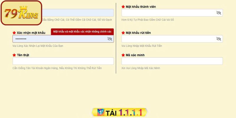 Điền thông tin cá nhân đầy đủ, chính xác