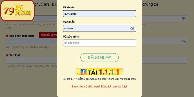 Nhập chính xác thông tin tài khoản để đăng nhập